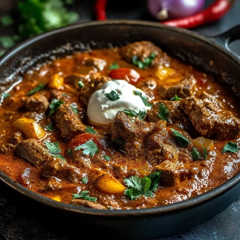 One-Pot Lamb Kalya with Yogurt and Cream