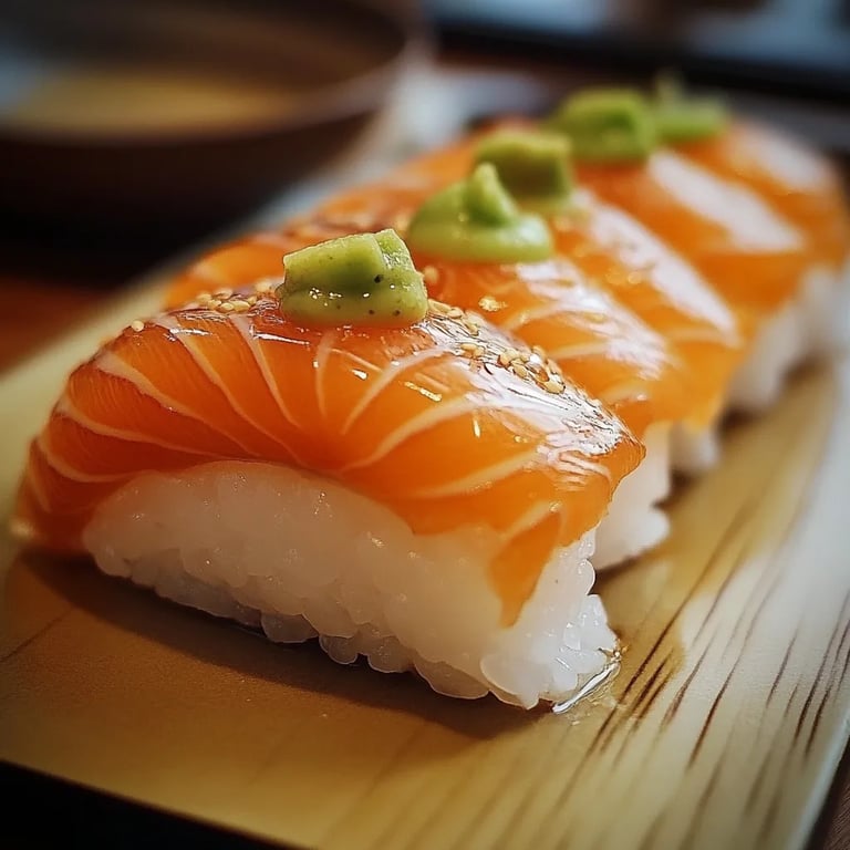 Tasty Smoked Salmon Nigiri