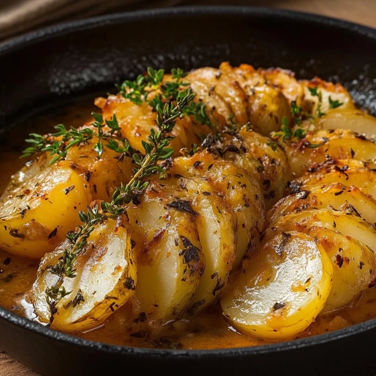 Überbackene Kartoffelblätter