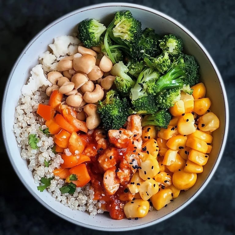 Gesunde Quinoa-Bowl mit buntem Gemüse