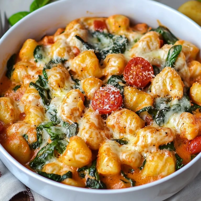 Schnelle Gnocchi-Pfanne mit Tomate & Spinat