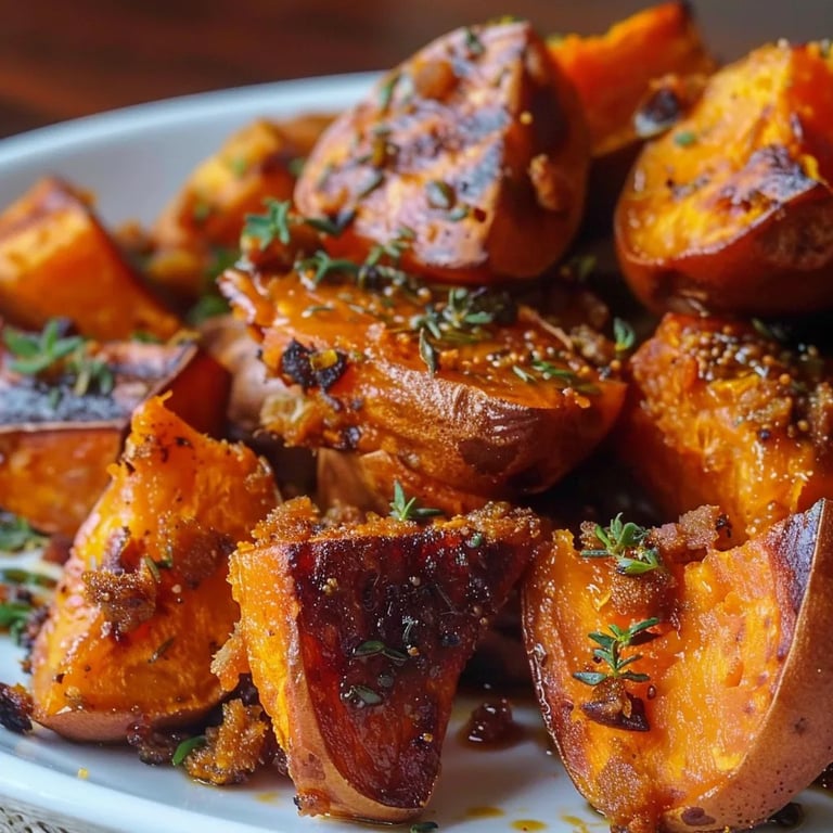 Cinnamon Maple Roasted Sweet Potatoes