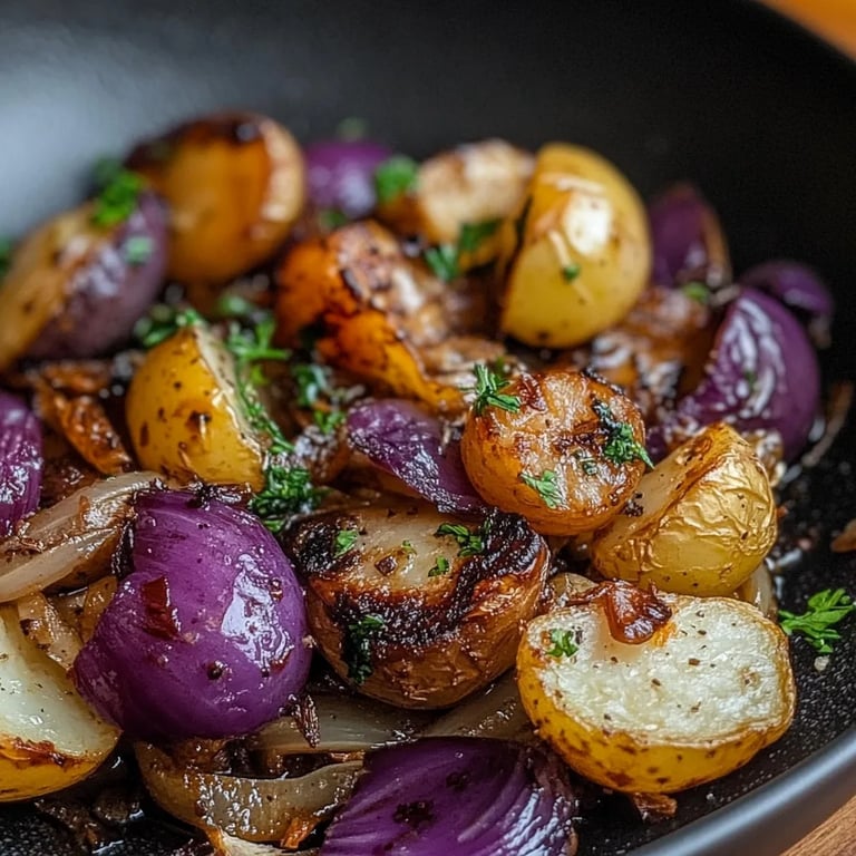 Rotkohl-Pfanne mit Kartoffeln