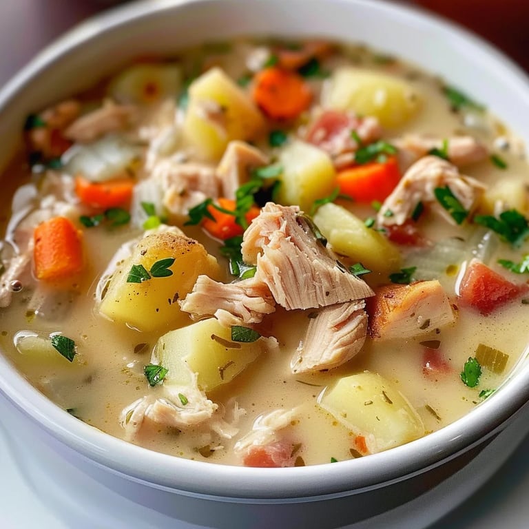 Herzhafte Hühner-Kartoffelsuppe