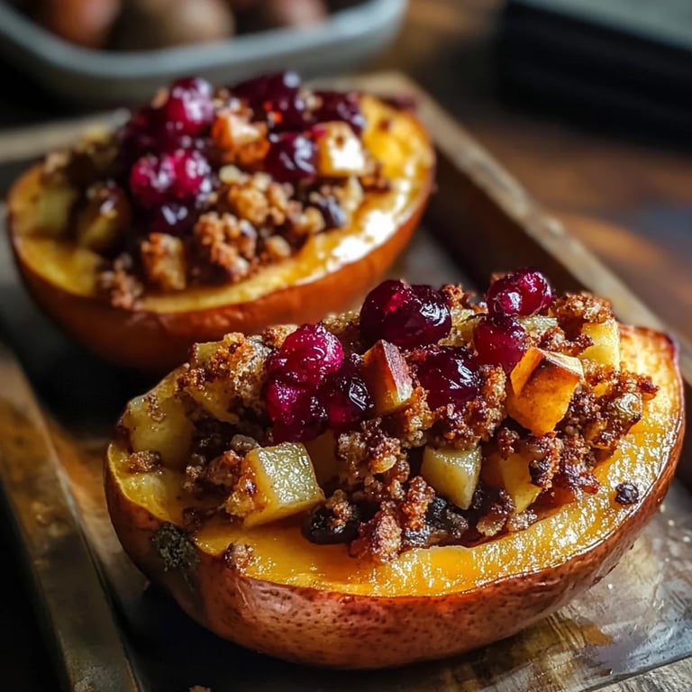 Cranberry Apple Twice-Baked Sweet Potatoes