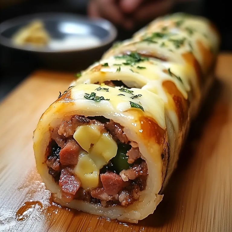 Hackfleisch-Käse-Rolle