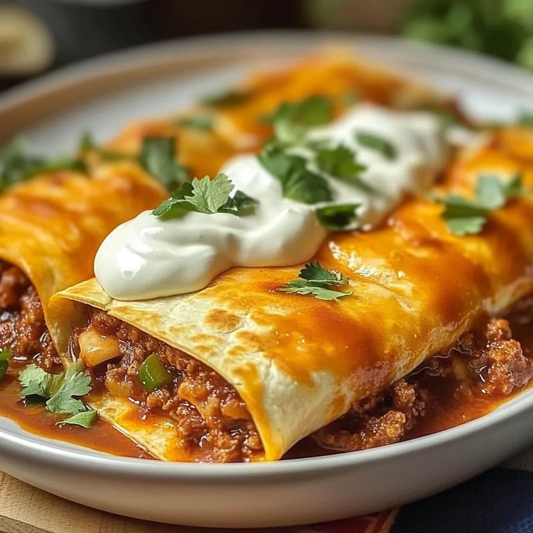 Cheesy Ground Beef Enchiladas
