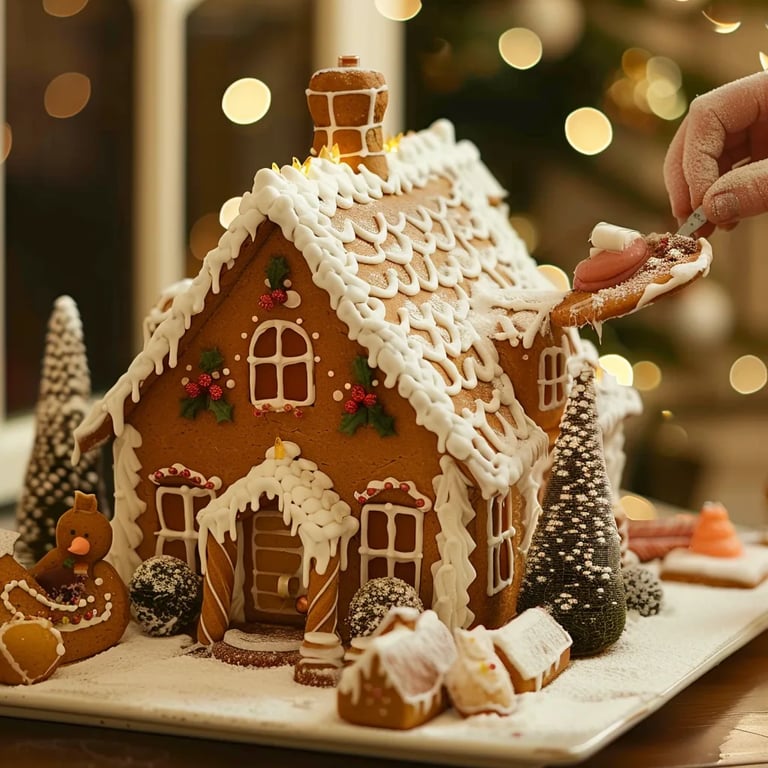Maison en pain d’épice de Noël traditionnelle