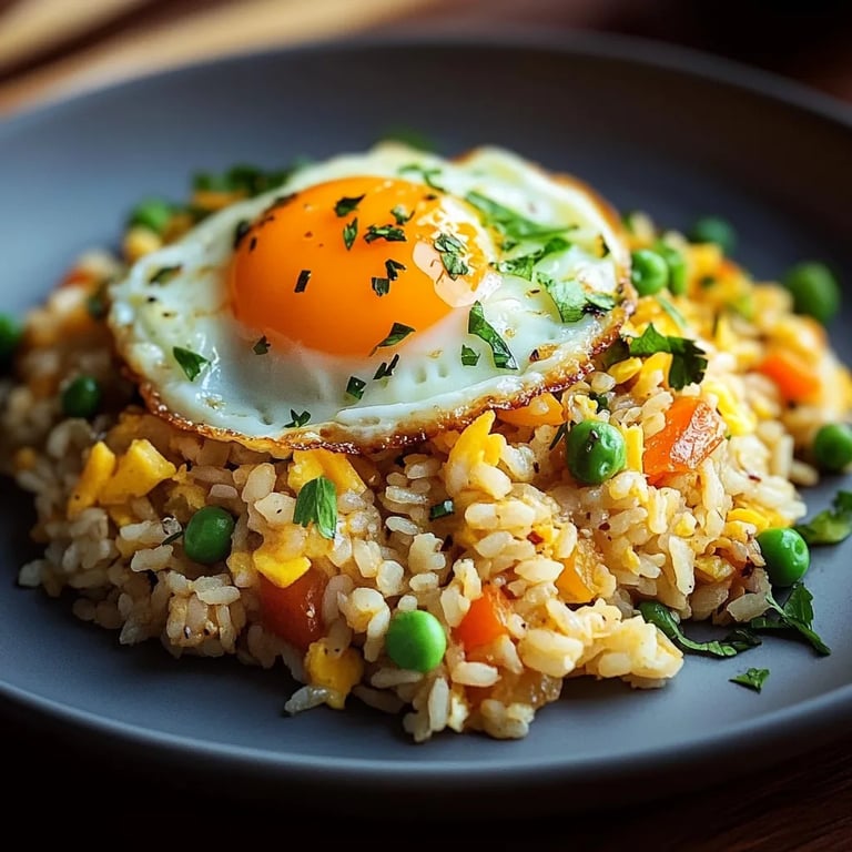 Gebratener Reis mit Gemüse und Ei