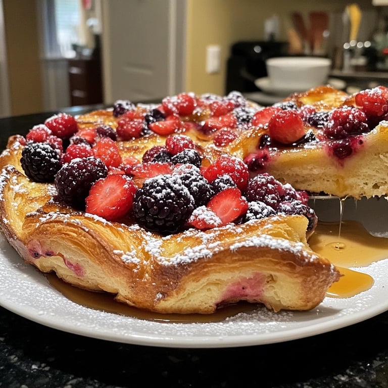 Festive Berry Croissant French Toast Bake​