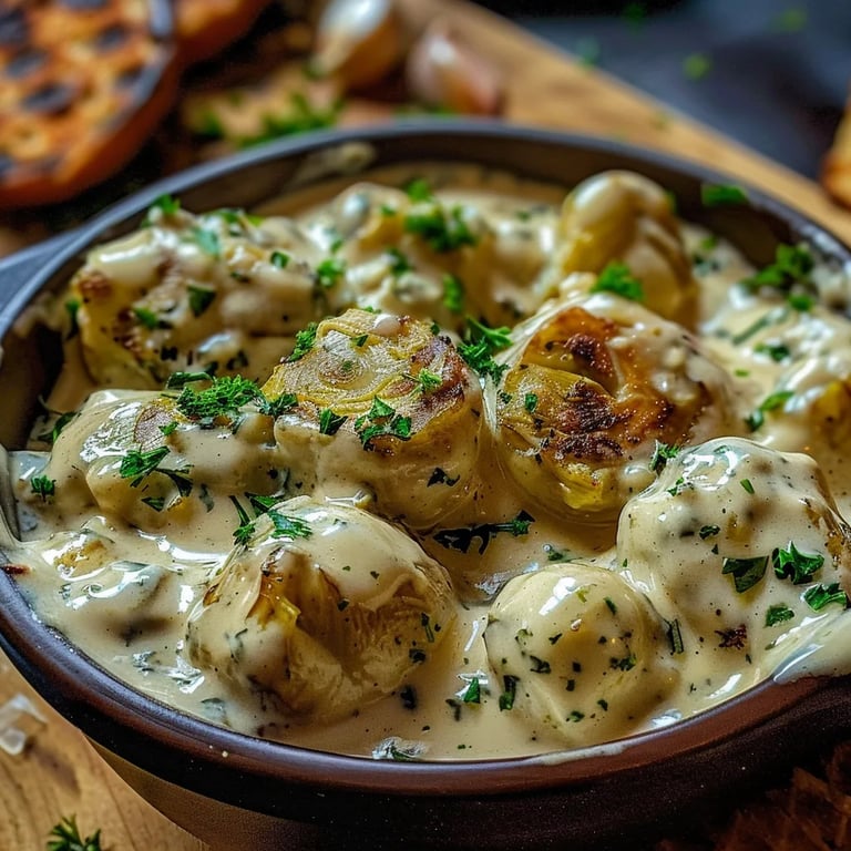 Rosenkohl in Frischkäse Senfsauce