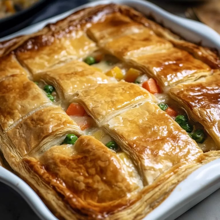 Chicken Pot Pie with Puff Pastry