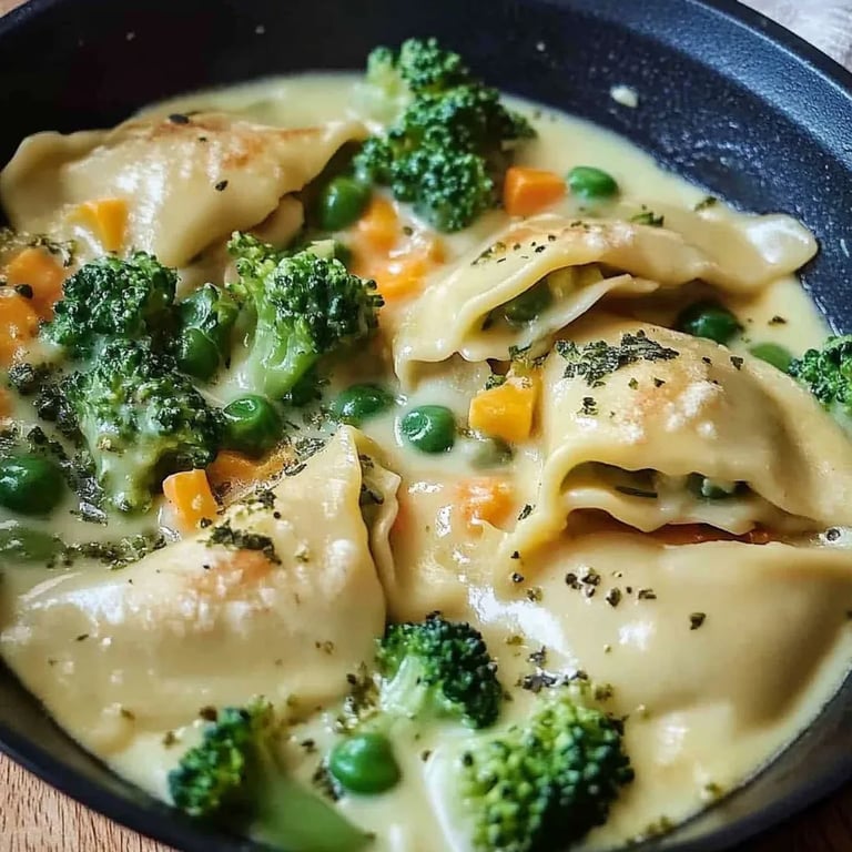 Maultaschen in Käse-Sahne-Soße