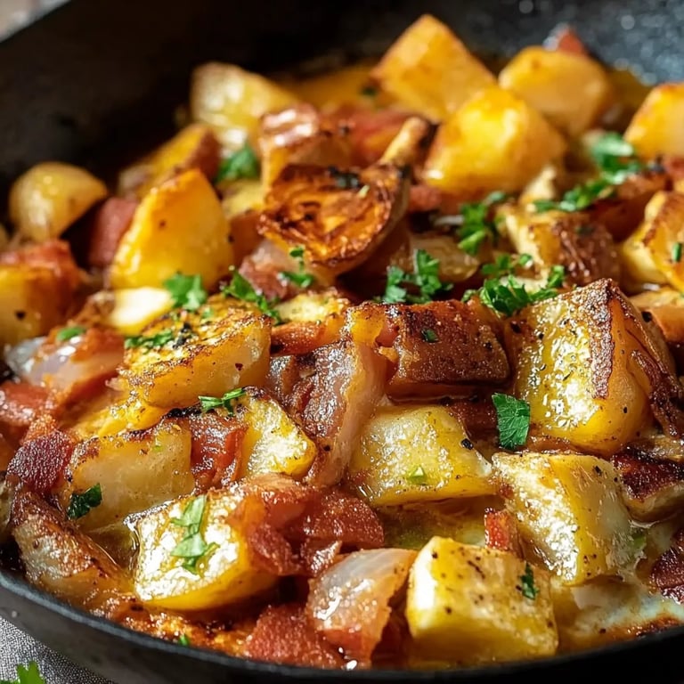 Kartoffel-Leberkäse-Pfanne