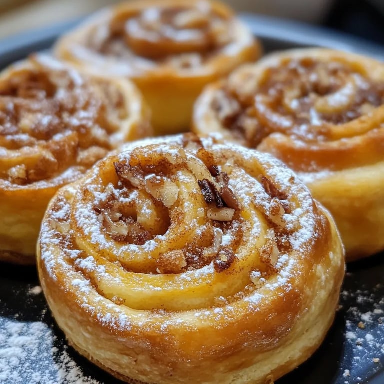 Apfel Zimt Schnecken mit Blätterteig