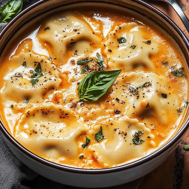 Creamy Tuscan Ravioli Soup