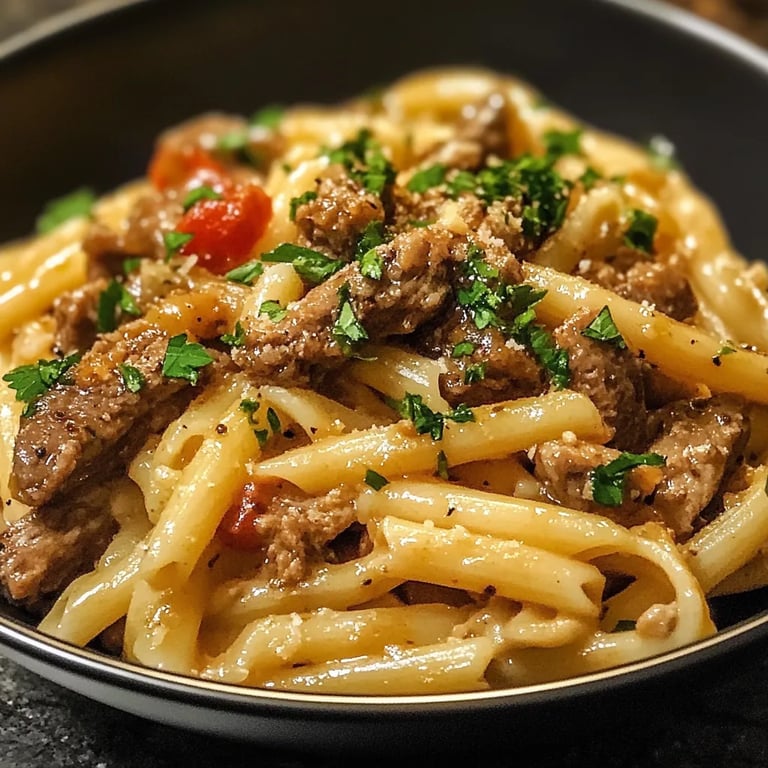 Garlic Beef Pasta
