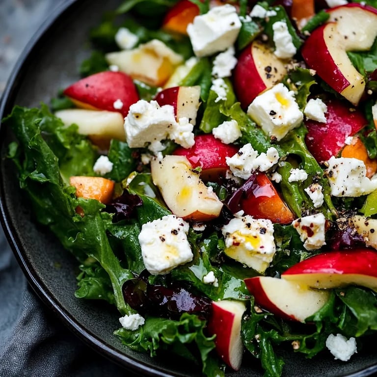 Grünkohlsalat mit Apfel und Feta