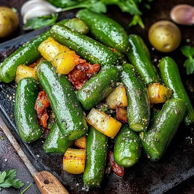Kartoffeln und Grüne Bohnen