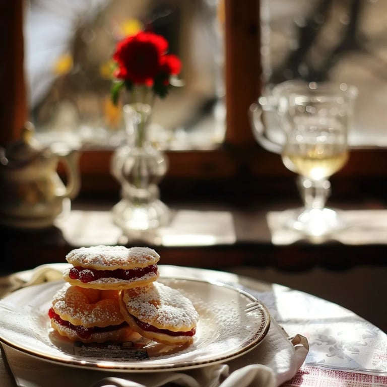 Spitzbuben mit Himbeermarmelade