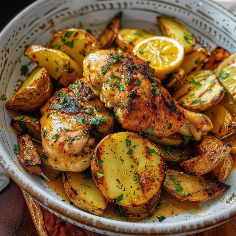 Pollo asado fácil con calabacín al limón