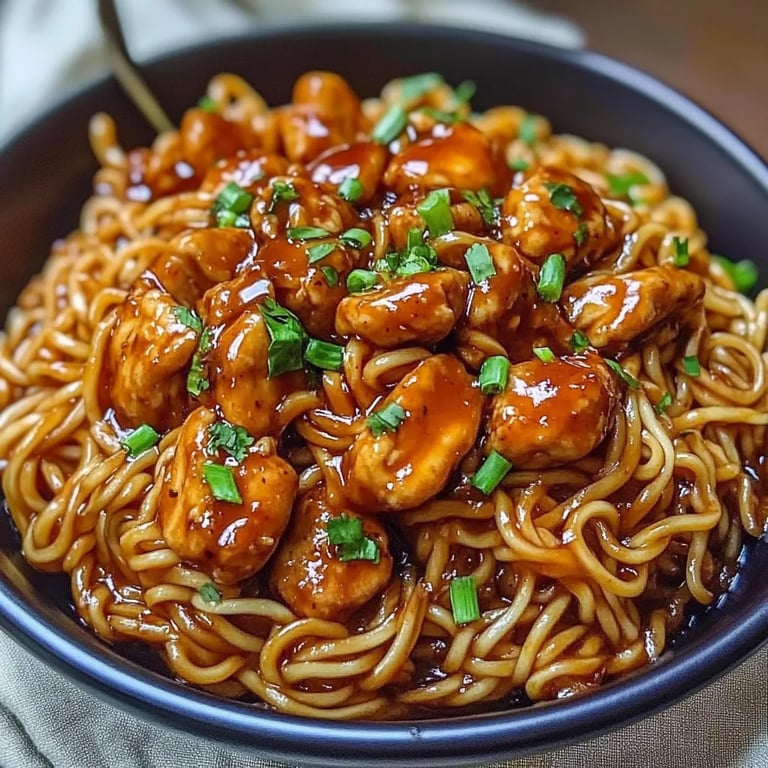 Sticky Garlic Chicken Noodles