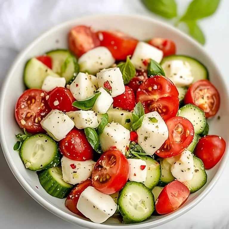 Easy Cucumber Caprese Salad