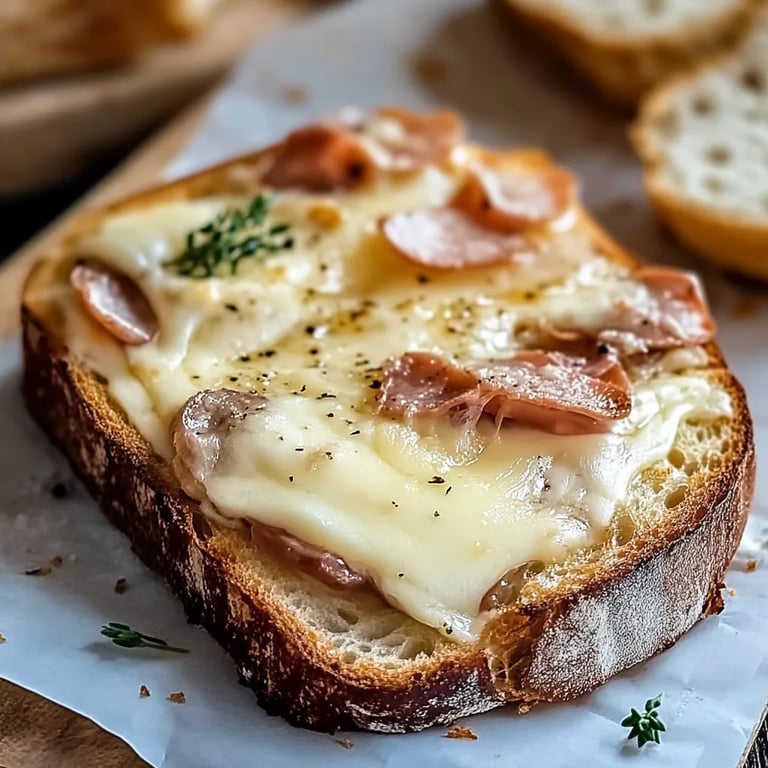Gourmet Käse-Pilz- und Knoblauchtoasts