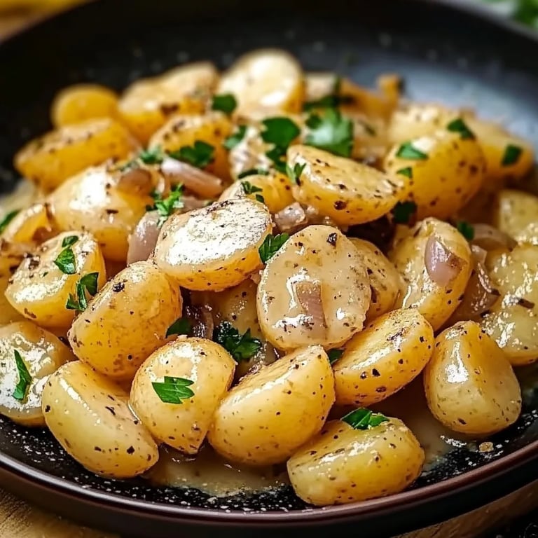 Kartoffeln mit Knoblauch-Sahnesauce