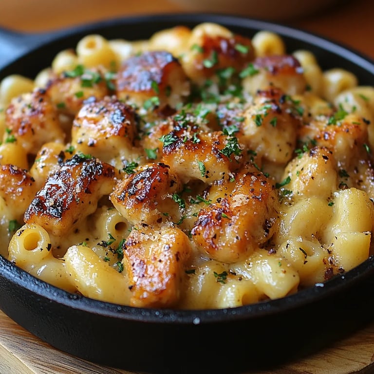 Honigglasierte Hähnchen-Mac & Cheese-Pfanne: Ein Unglaubliches Ultimatives Rezept für 4 Personen