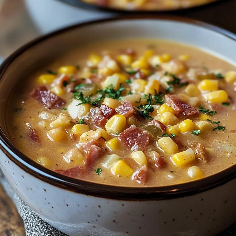 Slow Cooker Smoky Bacon and Corn Chowder