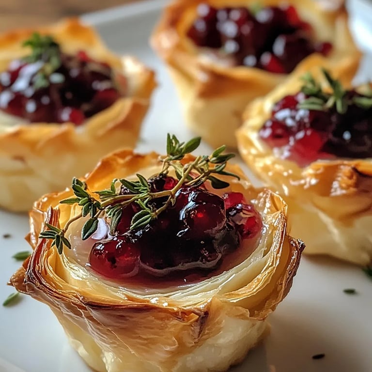 Cranberry, Brie & Thyme Phyllo Cups
