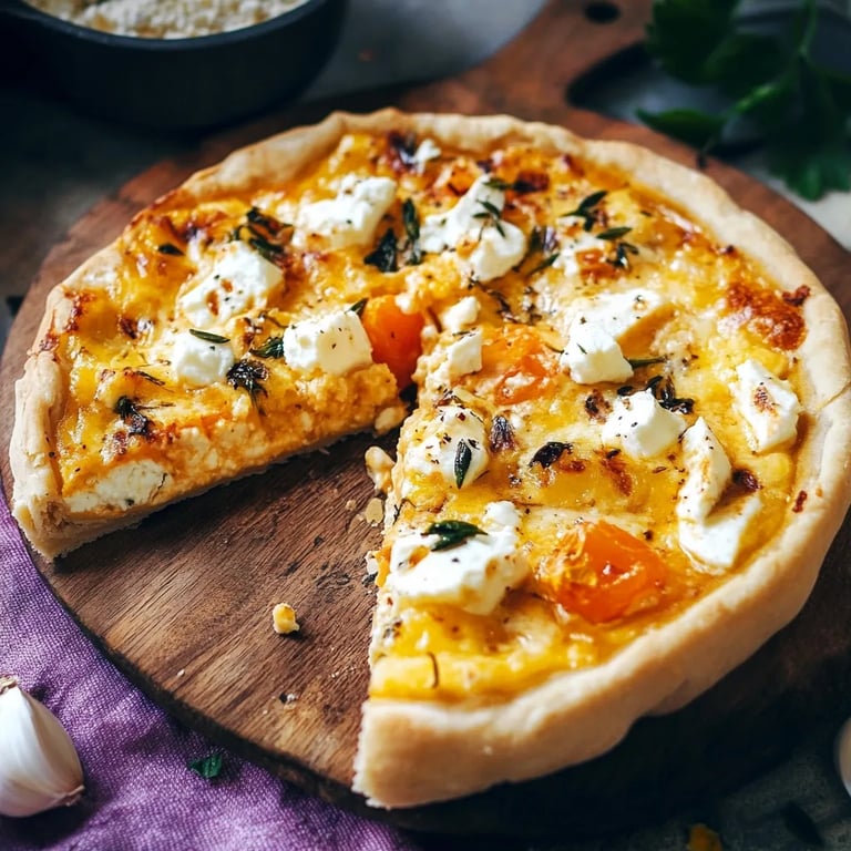Kürbis-Quiche mit Feta