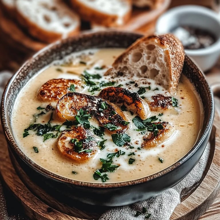 Cremige toskanische weiße Bohnensuppe