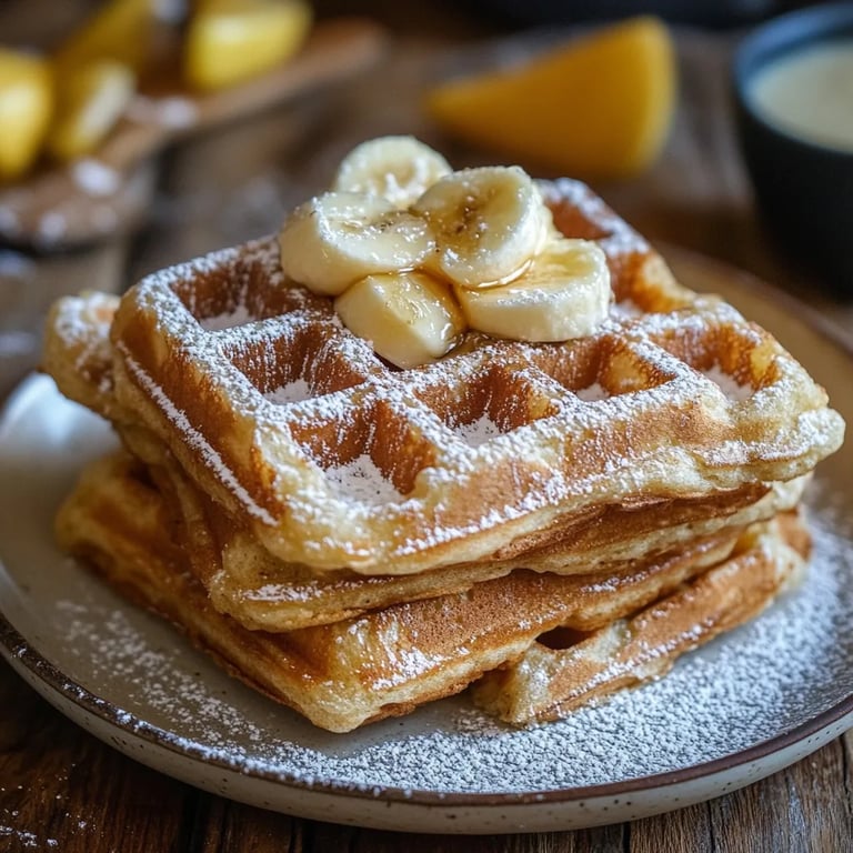 Haferlocken Apfelmus Waffeln
