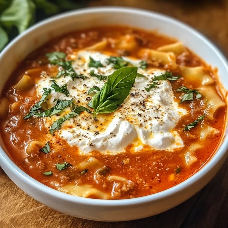 Lasagna Soup w/ Ricotta Cheese