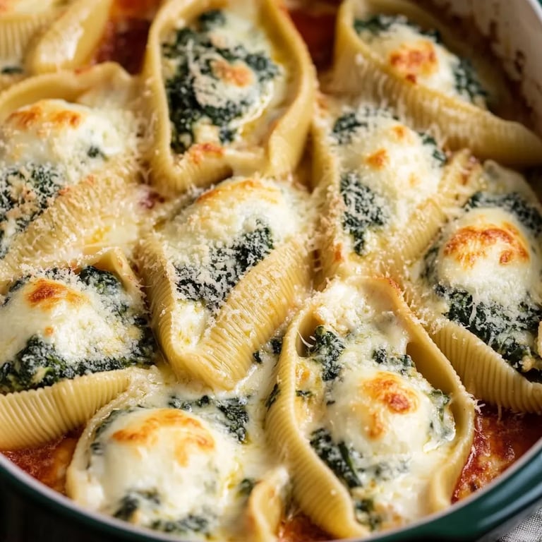 EINFACHE Ricotta Cheese and Spinach Stuffed Pasta Shells