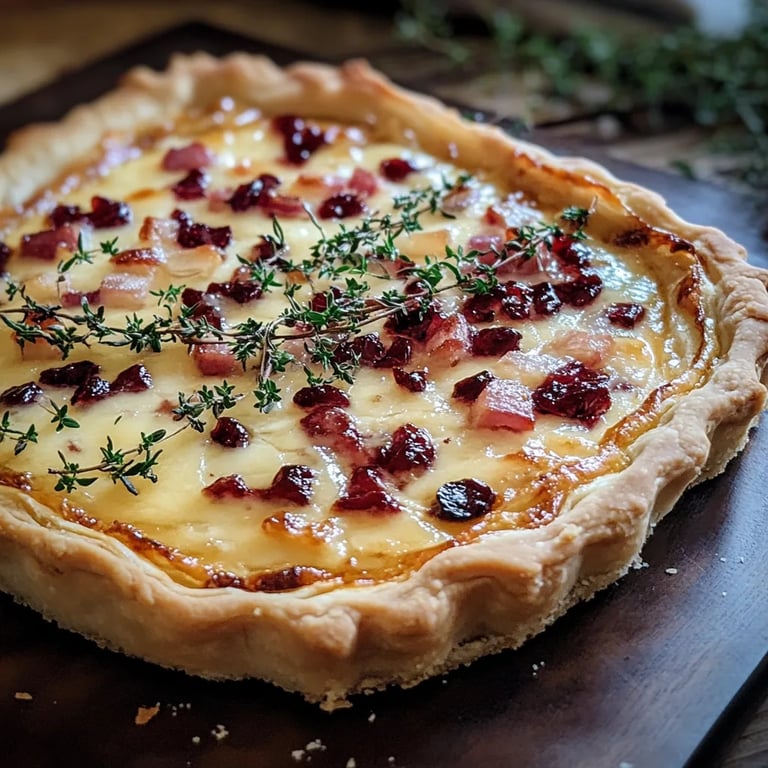 Cranberry Brie Tart with Pancetta & Thyme