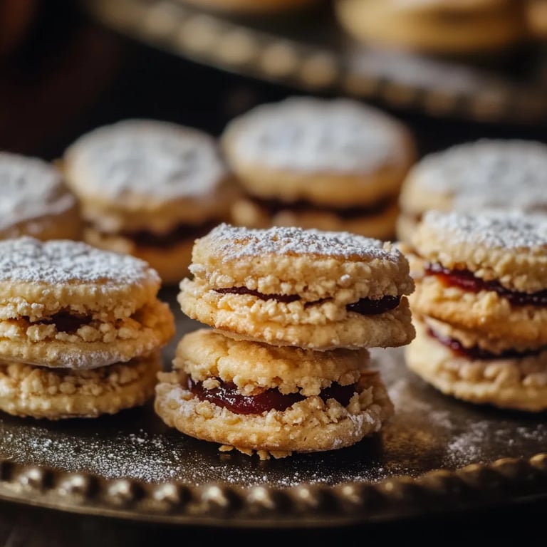 Leckere Streuselplätzchen mit Marmeladenfüllung