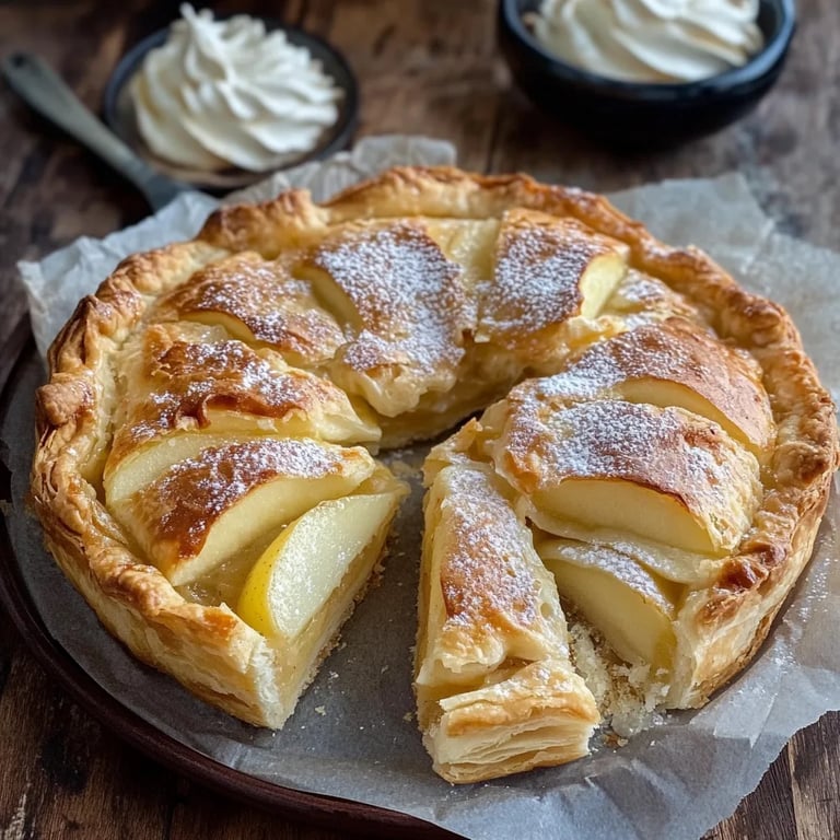 Blätterteigtarte mit Vanillecreme und Apfel