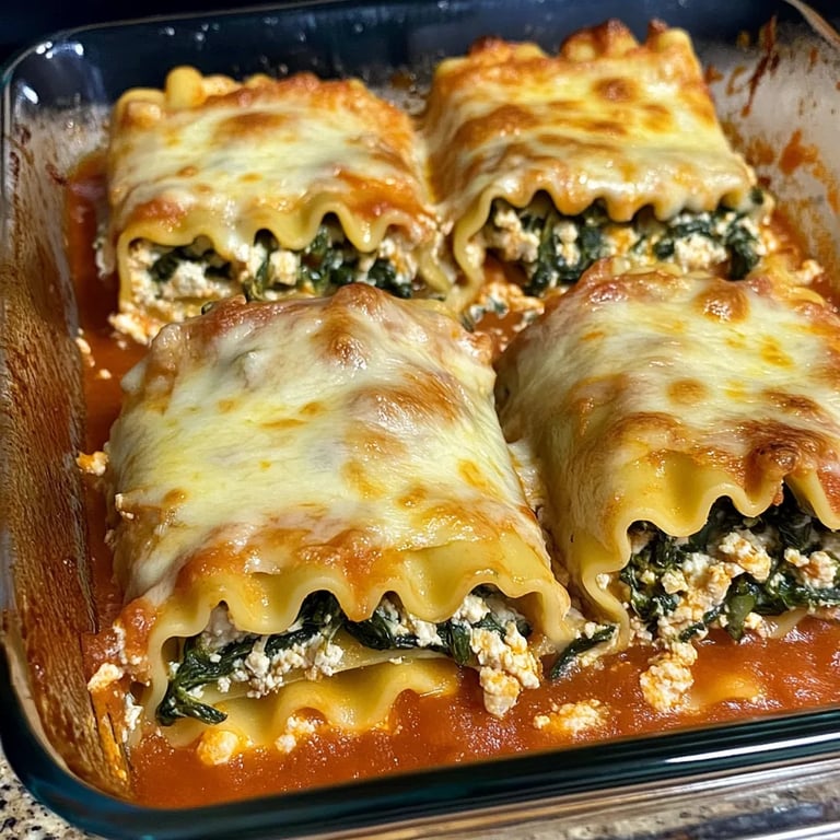 Spinach Lasagna Roll-ups
