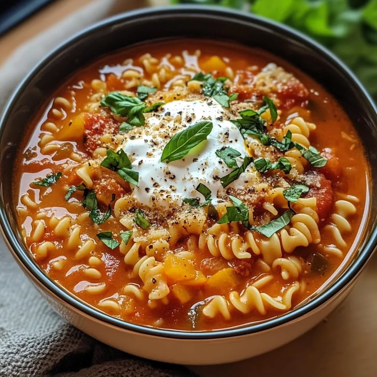 Cozy Vegetarian Lasagna Soup