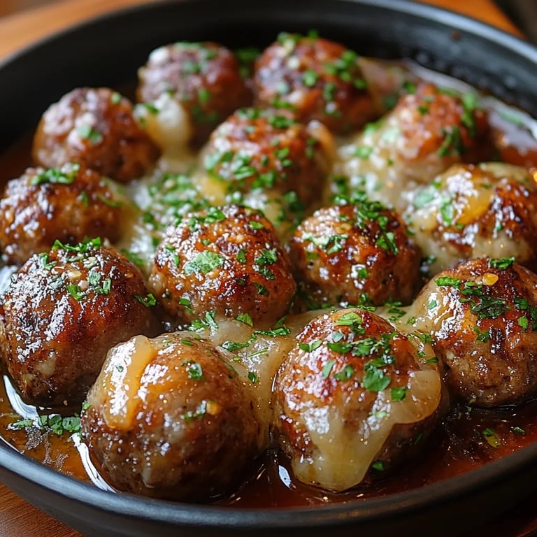 Almôndegas de Cebola Francesa com Molho de Cebola Saboroso: Uma Receita Incrível e Definitiva