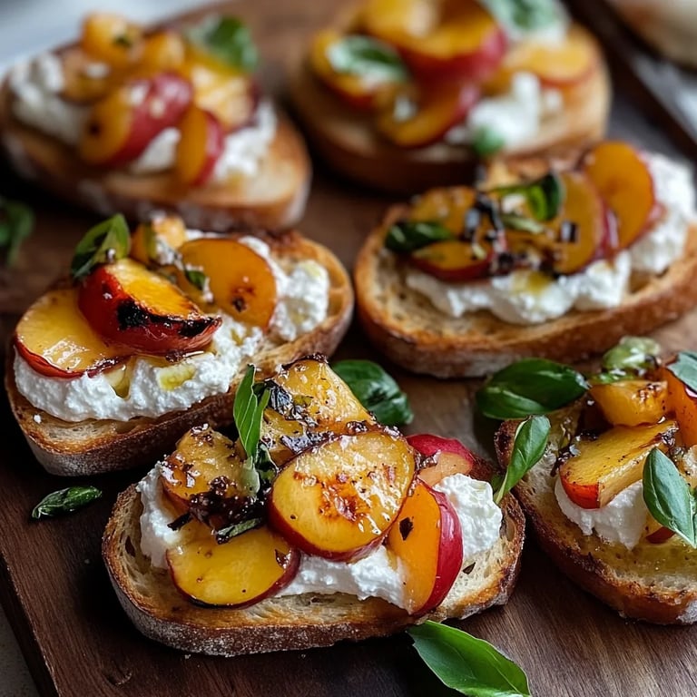 Best Peach Bruschetta With Whipped Ricotta