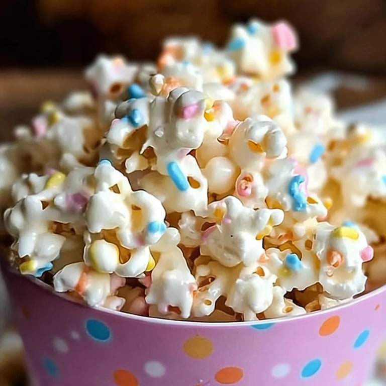 Homemade Funfetti Marshmallow Popcorn