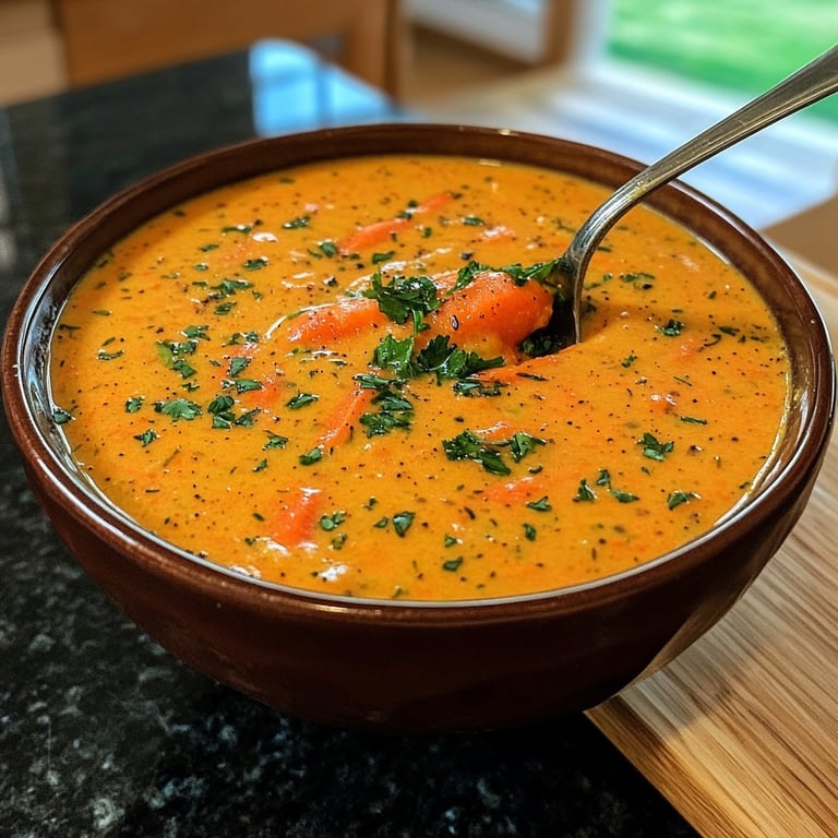 Healthy Vegan Roasted Carrot Soup