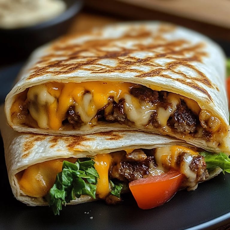 Gegrillte Cheeseburger-Wraps