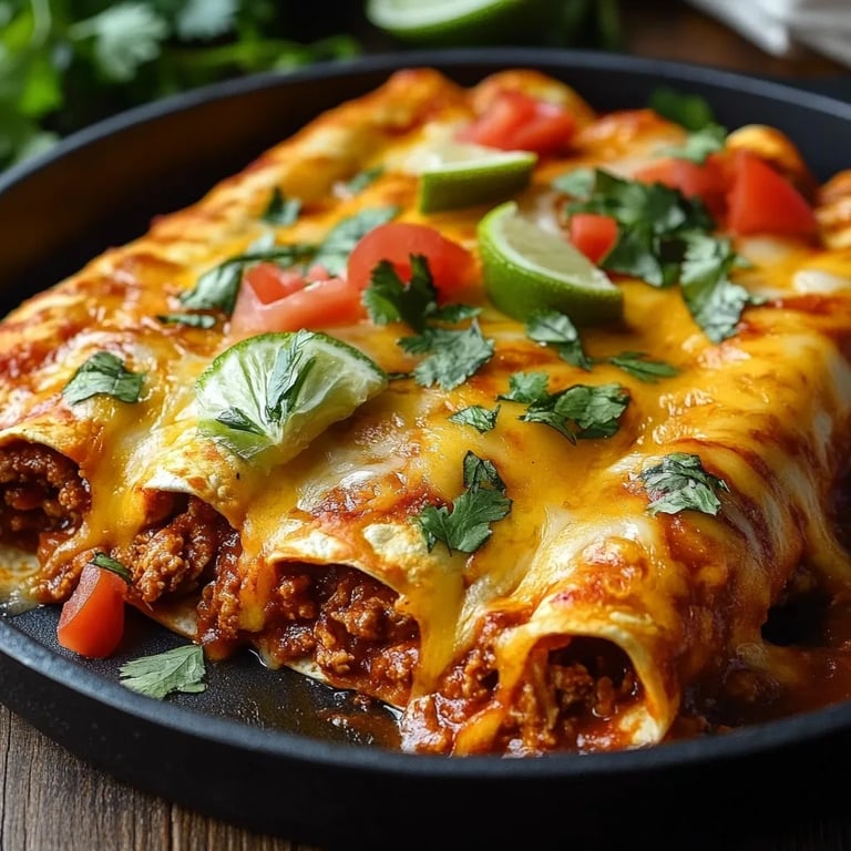 Easy Cheesy Ground Beef Enchiladas