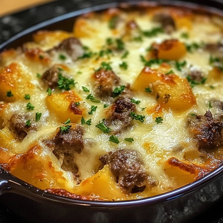 Slow Cooker Steak & Cheddar Potato Casserole