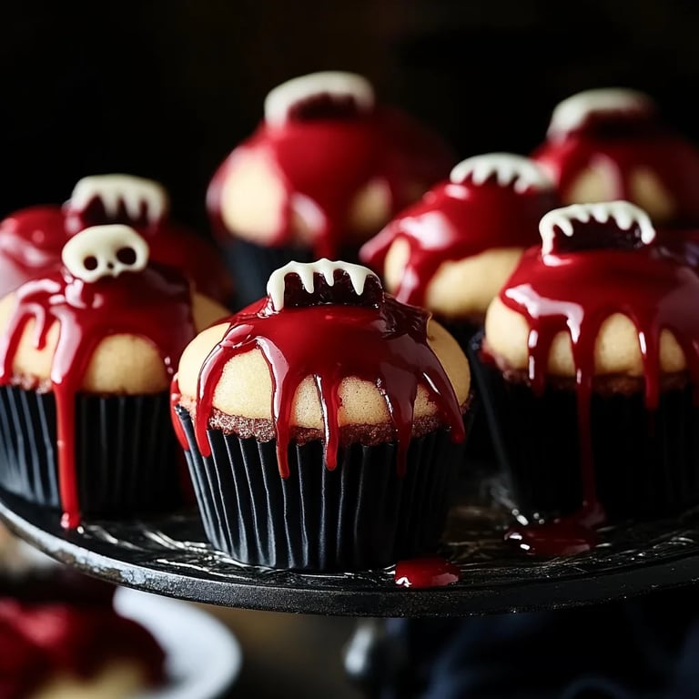 Halloween Vampire Bite Cupcakes